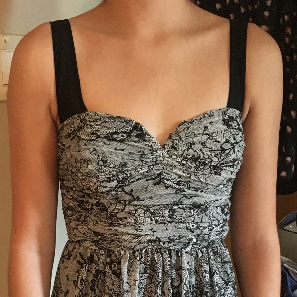 BCBGeneration Dress Black and White Lace Pattern